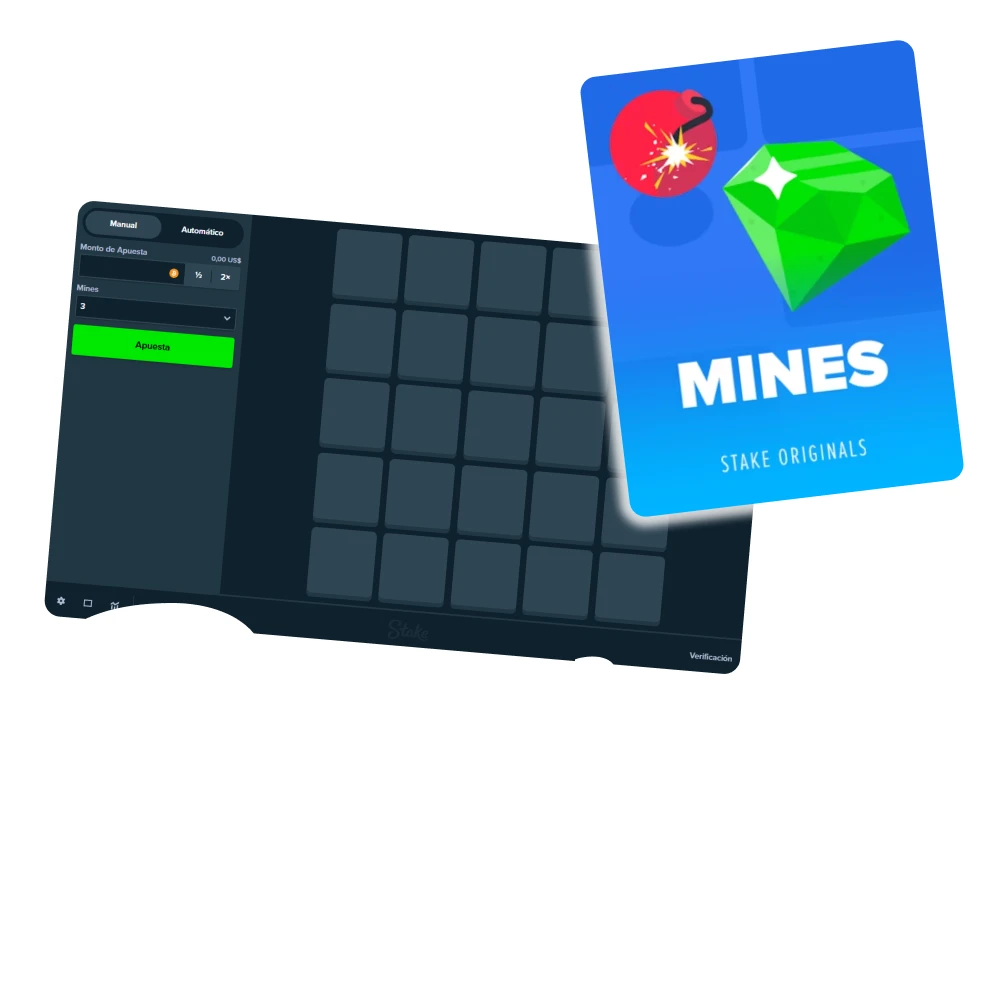 Juega a Minas de Stake Originals en Stake Casino.